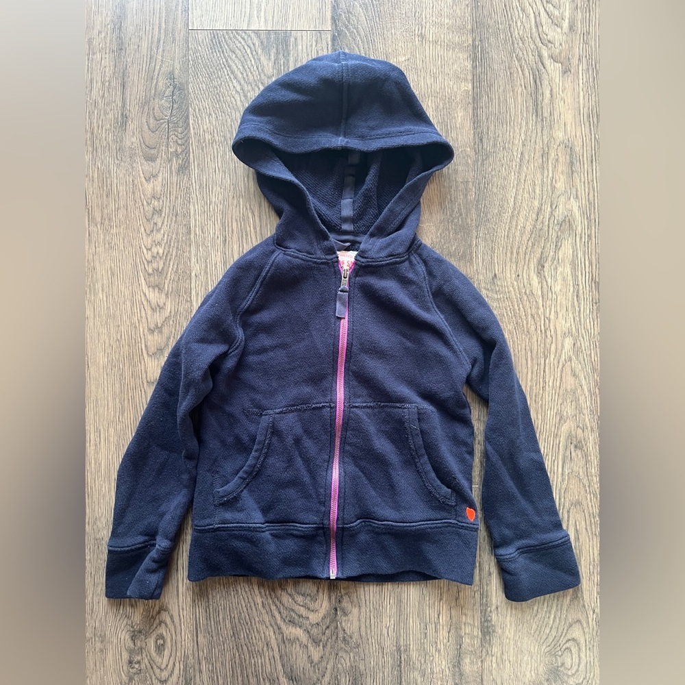 Crewcuts Dark Blue Hoodie with Pink/Purple Zipper